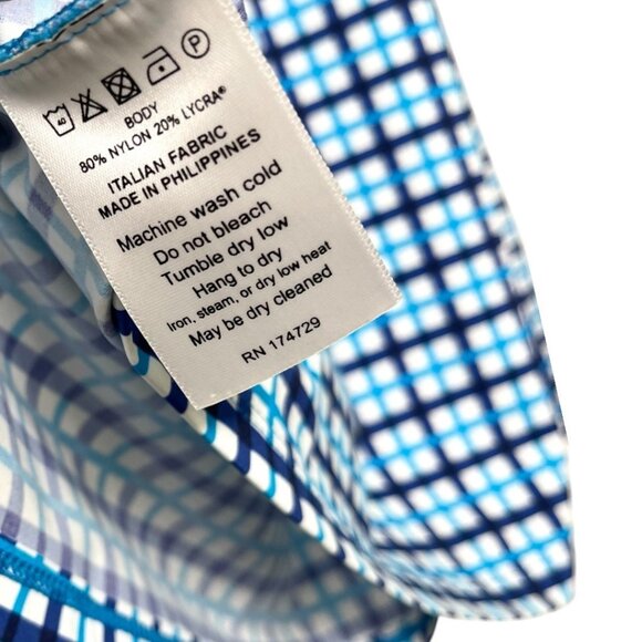 KINONA Keep It Covered Sleeveless Golf Top in Blue Plaid Size S - Picture 7 of 8